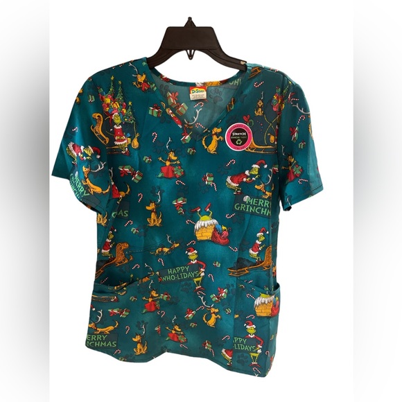 Dr. Seuss Tops - The grinch scrub top medium